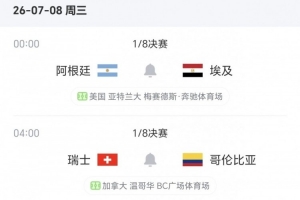 16强赛已进行6场:名义上的主队全数淘汰,剩余两场对决为阿根廷与瑞士