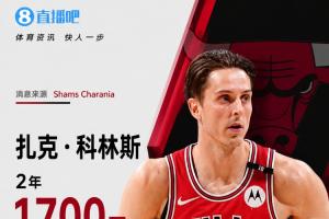 上季仅出战10场!Shams曝:扎克·科林斯与公牛提前续签2年1700万美元合约
