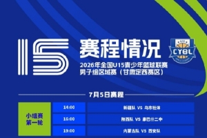全国U15青少年篮球联赛男子区域赛7月4日起正式拉开帷幕